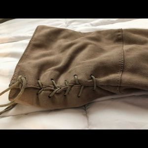 Taupe over the knee boots